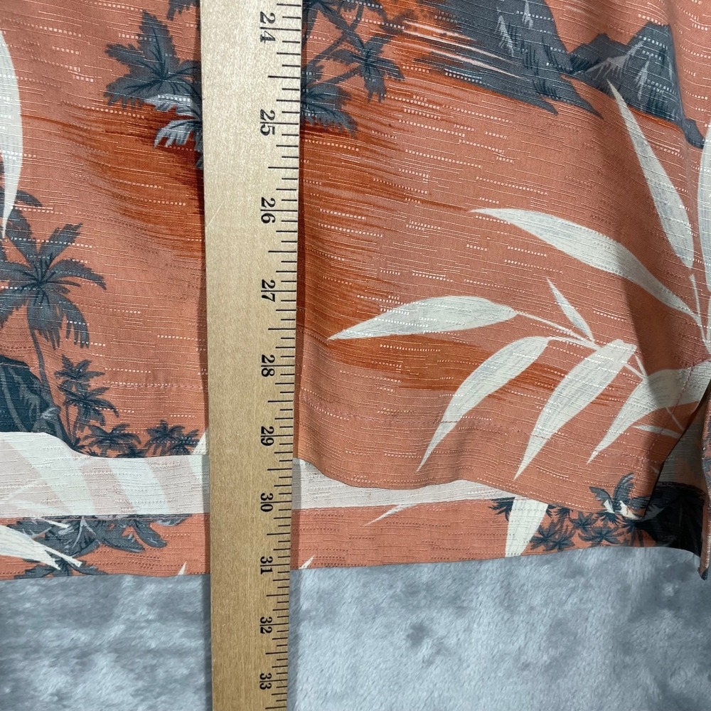 Tommy Bahama Mens Silk Hawaiian Shirt Coral Palm Tree Mountain Scene Button Up M - Picture 5 of 8